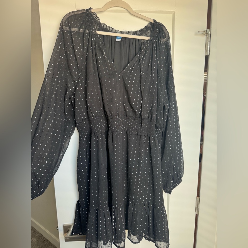 Black dress with silver sparkles